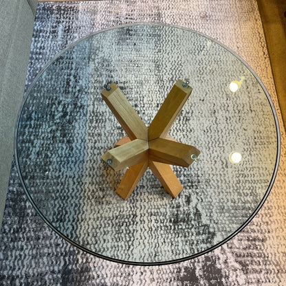 Round Glass Top Tall Coffee Table