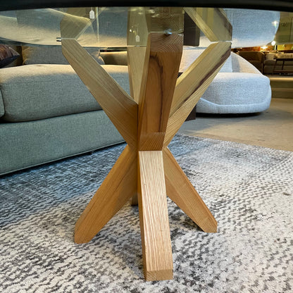 Round Glass Top Tall Coffee Table