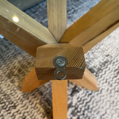 Round Glass Top Tall Coffee Table
