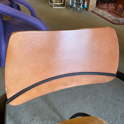 Curved Black Metal + Tan Seat Dining Chairs SET of 6