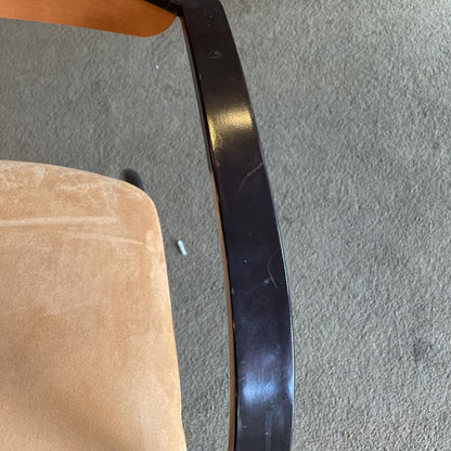 Curved Black Metal + Tan Seat Dining Chairs SET of 6