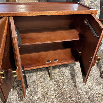 Solid Wood Sunburst Pattern 4 Door Sideboard