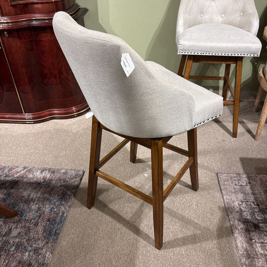 Cream Tufted Upholstered Barstool C STOOLS