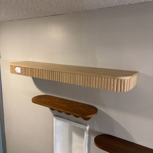 Floating Natural Wood Shelf