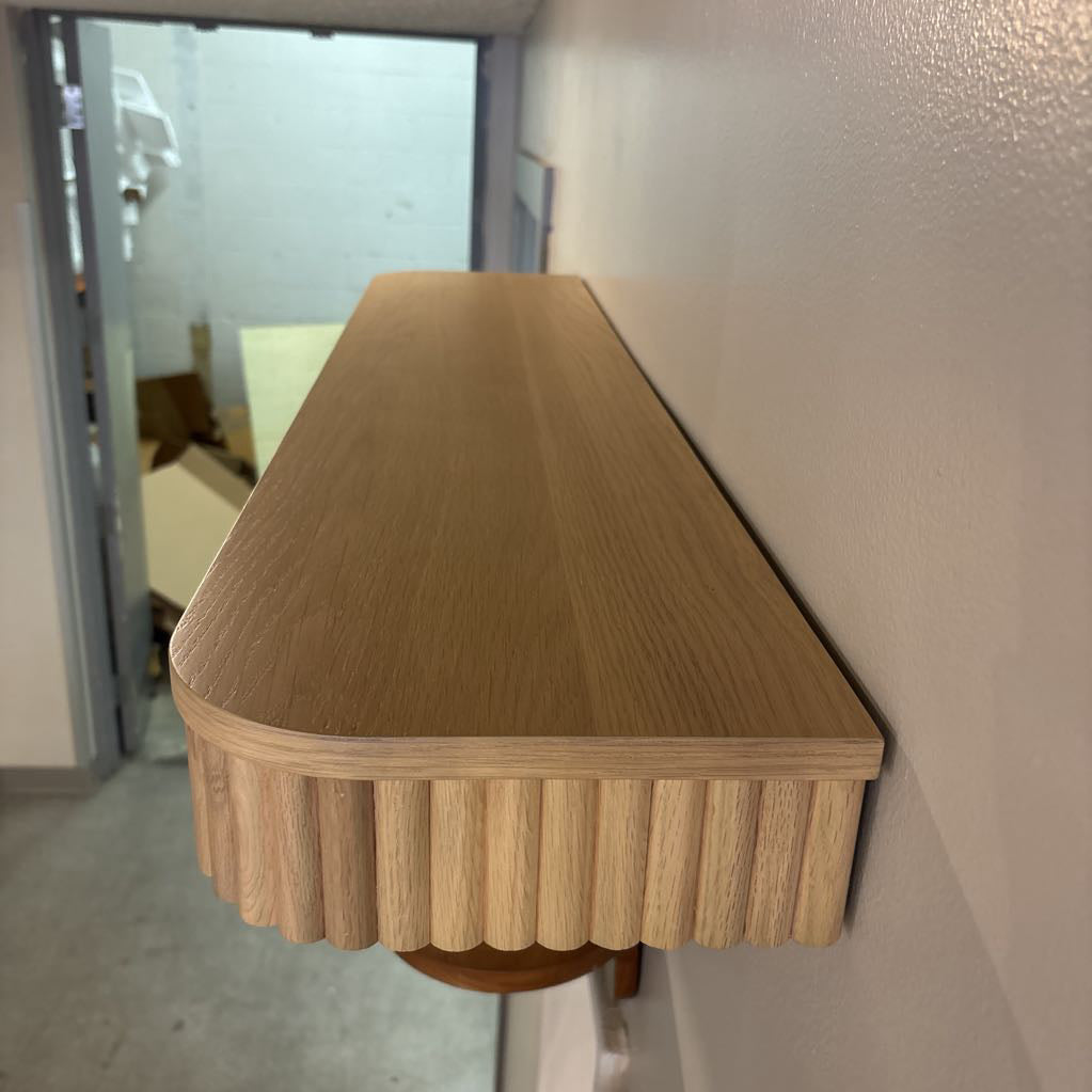Floating Natural Wood Shelf