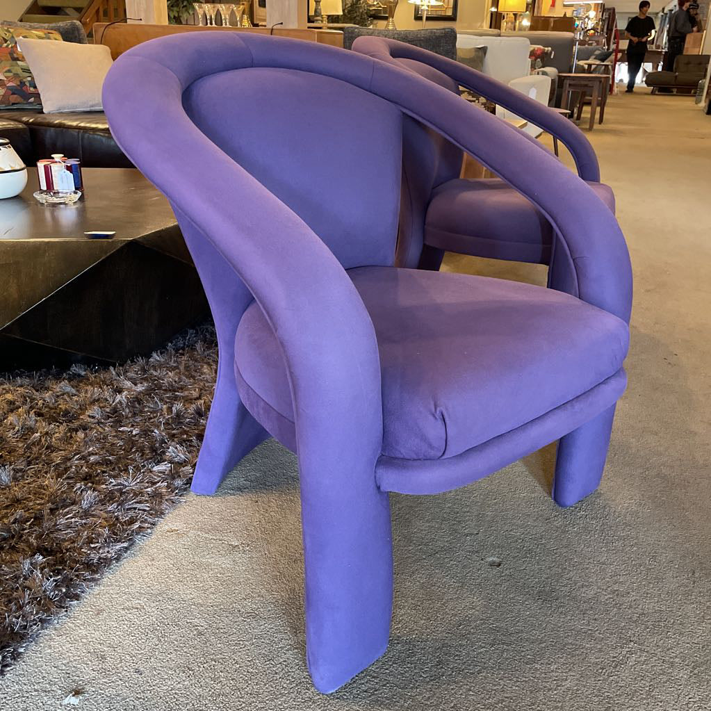 Purple 80's Post Modern Sculptural Chairs