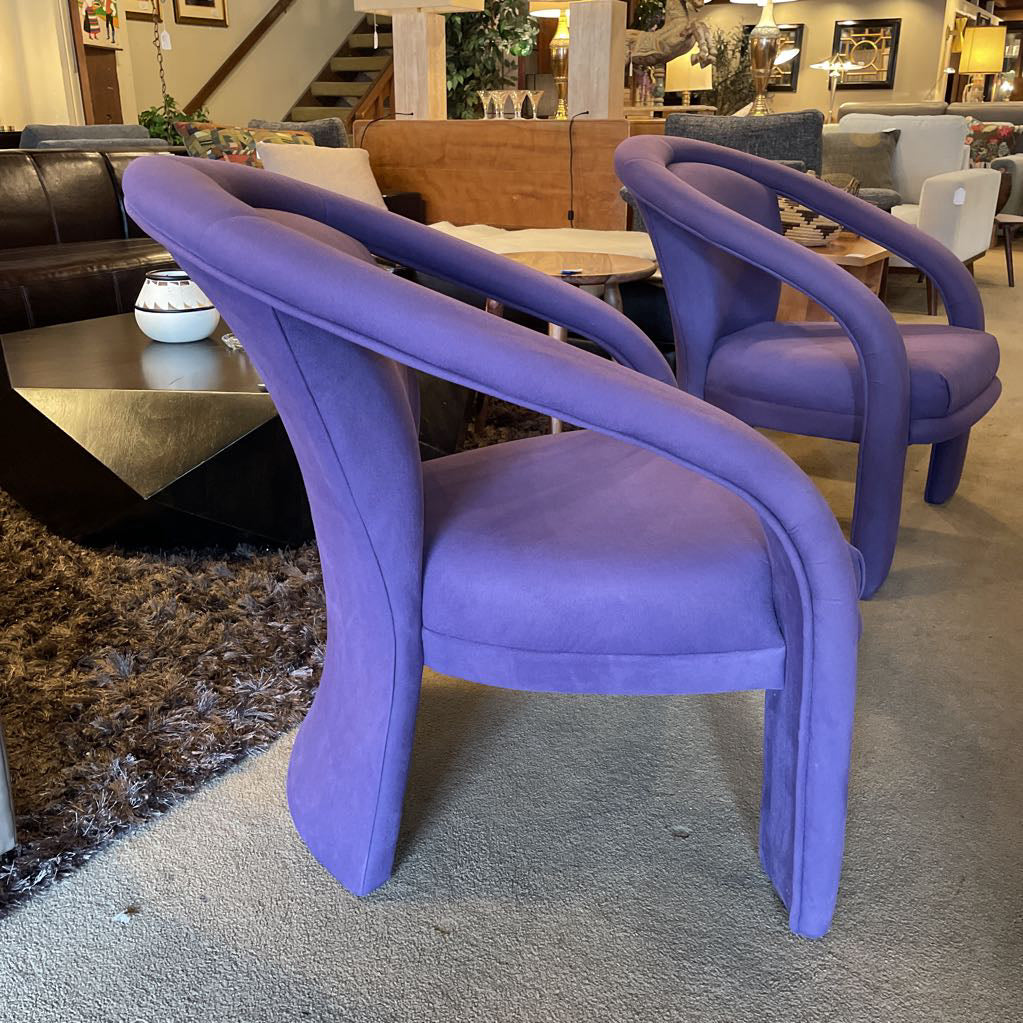Purple 80's Post Modern Sculptural Chairs