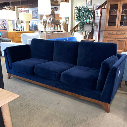 Blue Velvet 3 Seat Sofa AS IS U SOFAS