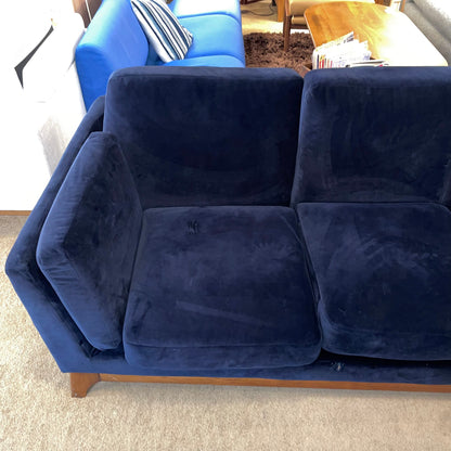 Blue Velvet 3 Seat Sofa AS IS U SOFAS
