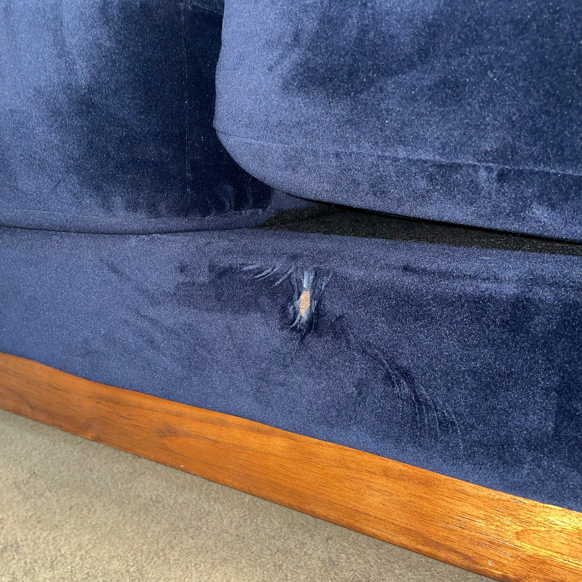 Blue Velvet 3 Seat Sofa AS IS U SOFAS
