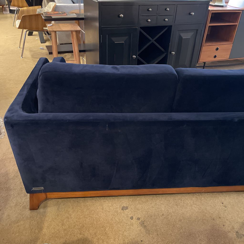 Blue Velvet 3 Seat Sofa AS IS U SOFAS