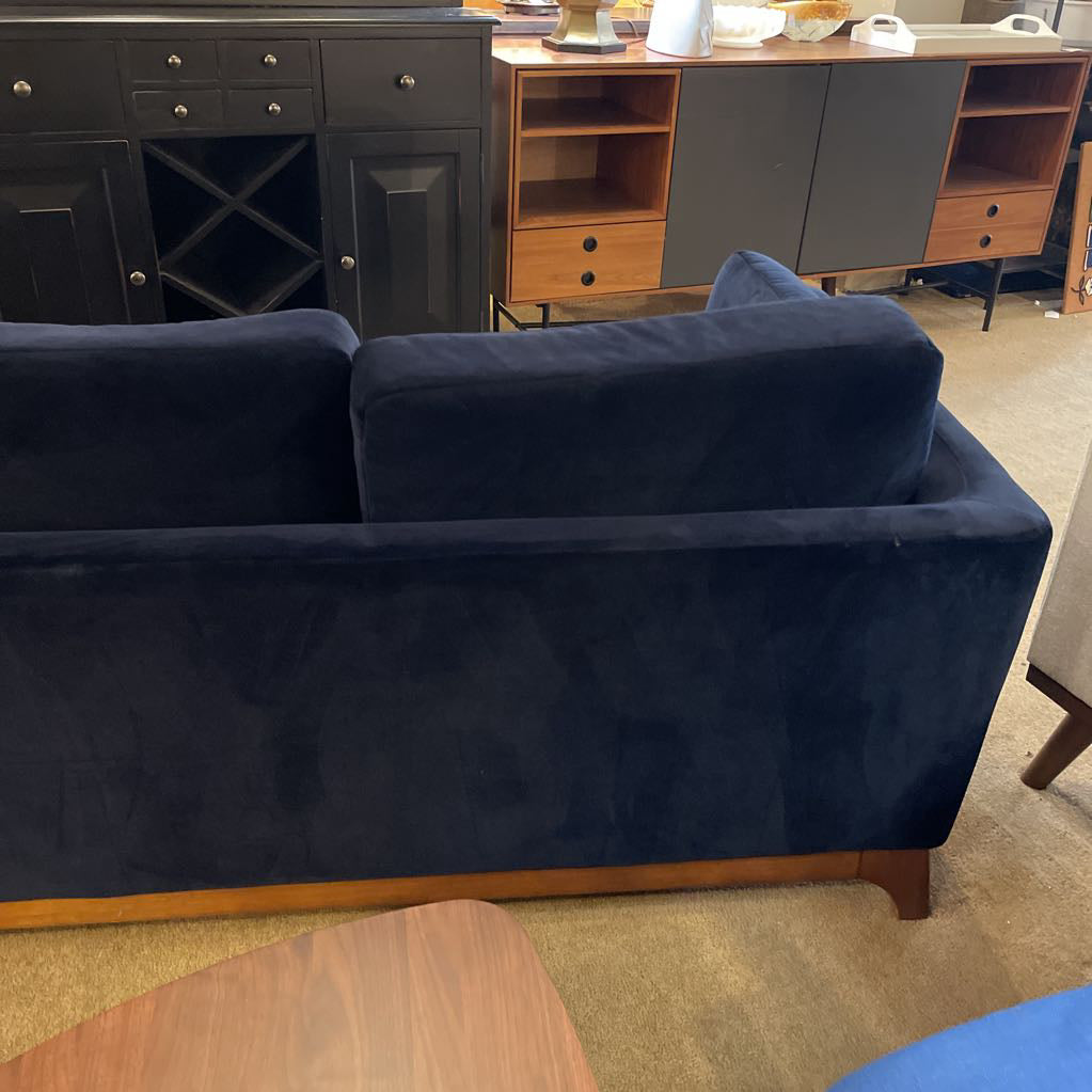 Blue Velvet 3 Seat Sofa AS IS U SOFAS