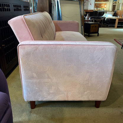 Pink Velvet Tufted Click Clack Sofa