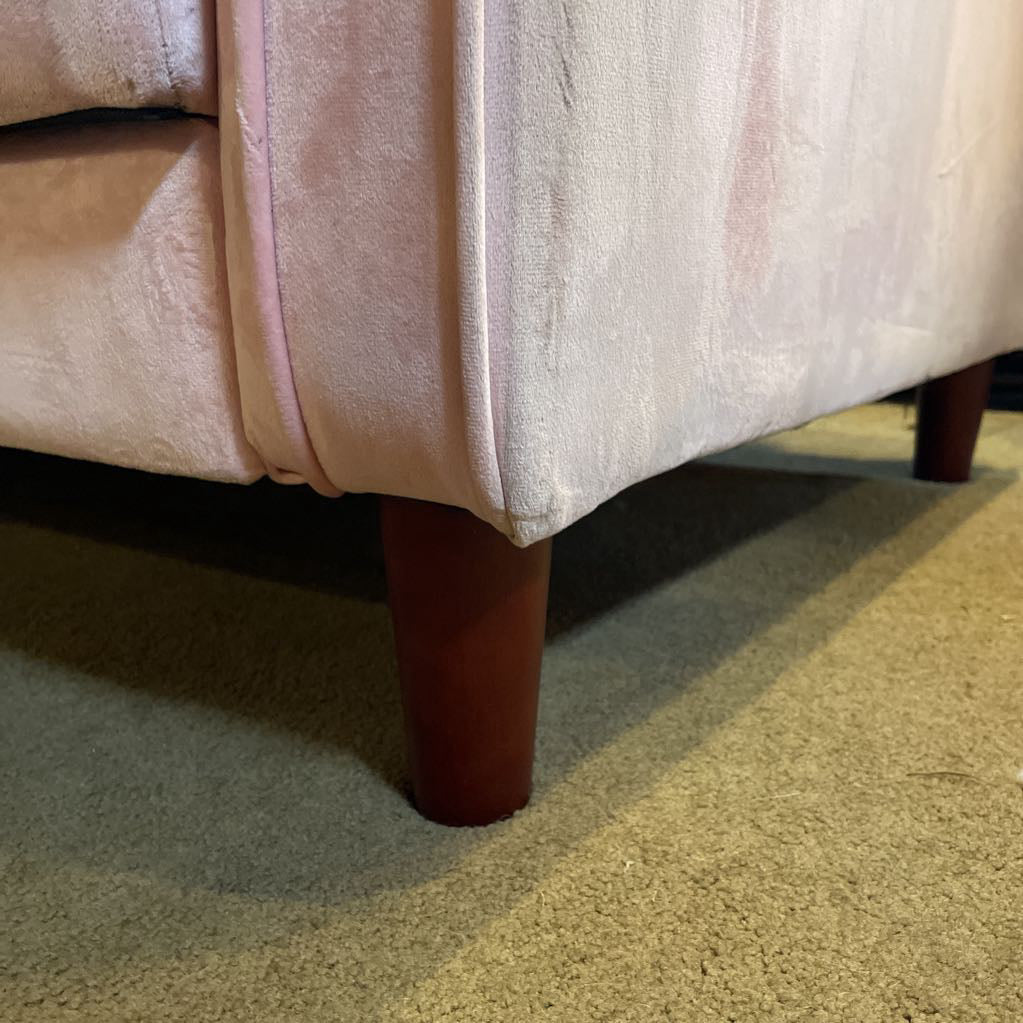 Pink Velvet Tufted Click Clack Sofa