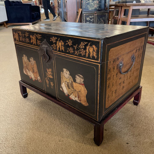 Antique Leather Ching Dynasty Chest