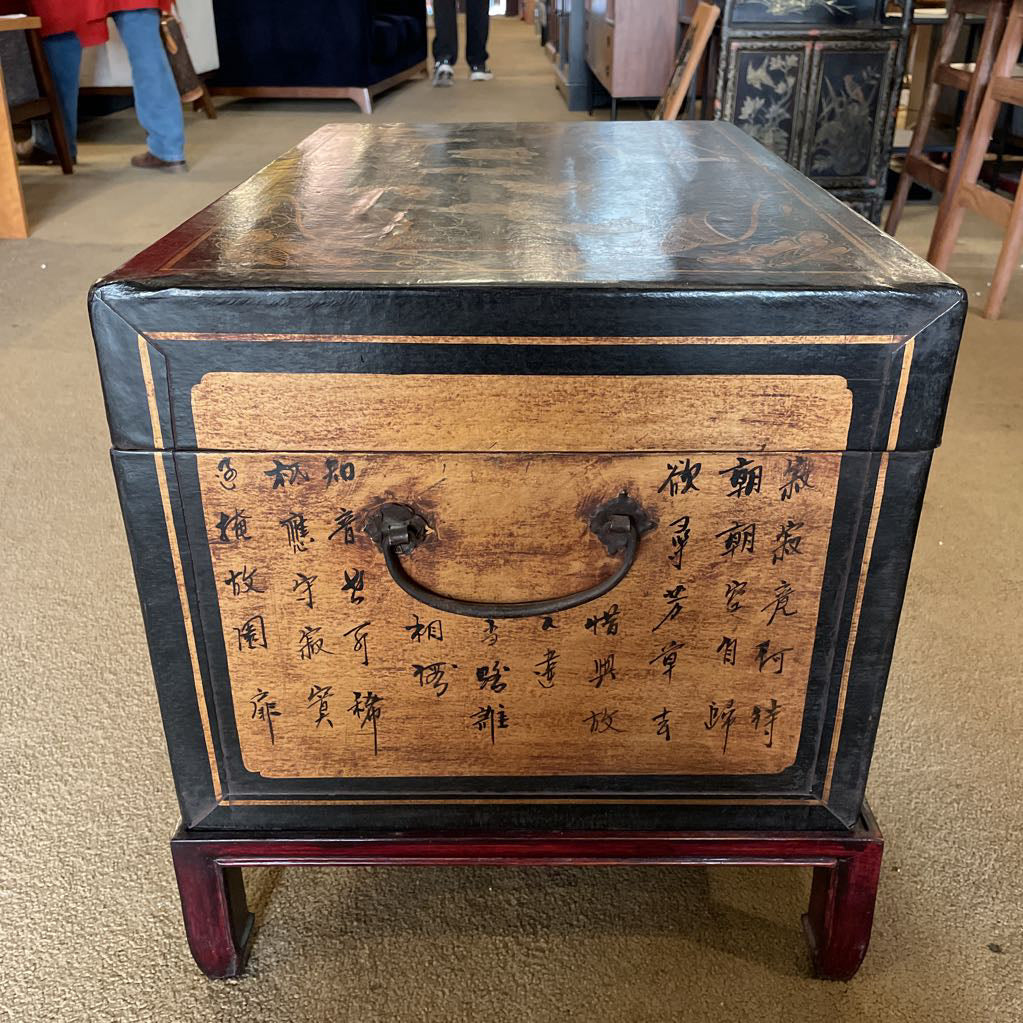 Antique Leather Ching Dynasty Chest