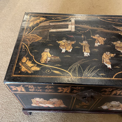 Antique Leather Ching Dynasty Chest