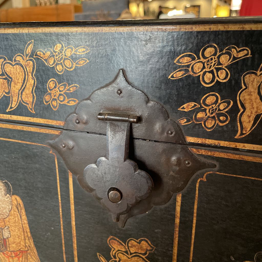 Antique Leather Ching Dynasty Chest