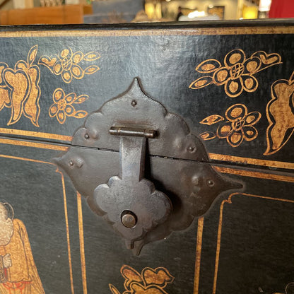 Antique Leather Ching Dynasty Chest