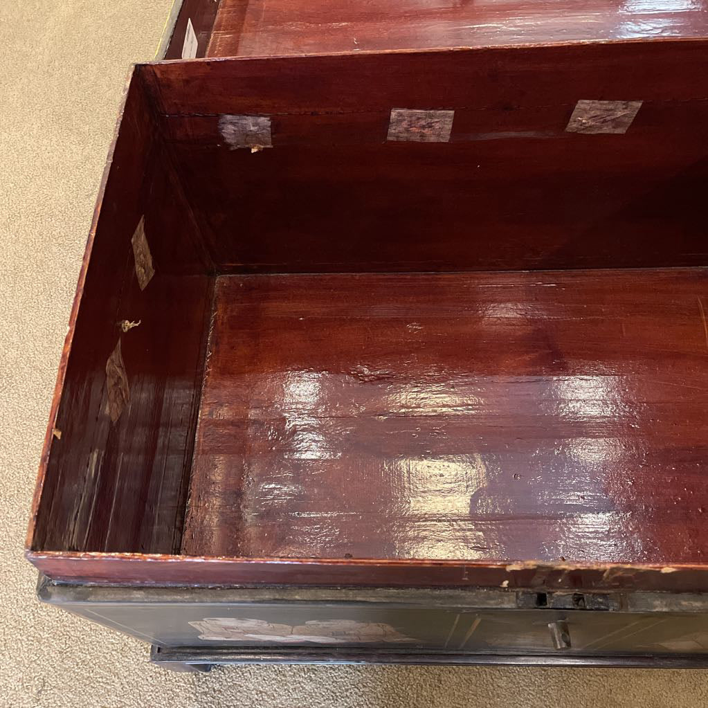 Antique Leather Ching Dynasty Chest