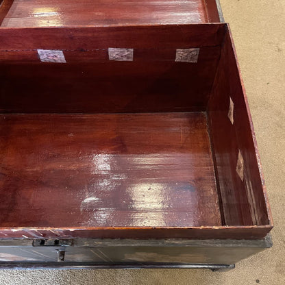Antique Leather Ching Dynasty Chest