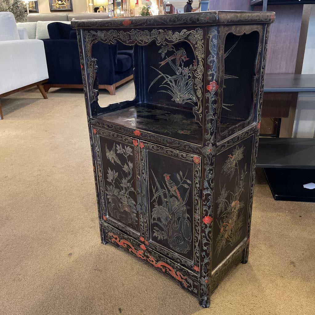 Oranate Hand Painted Chinoserie Small Cabinet