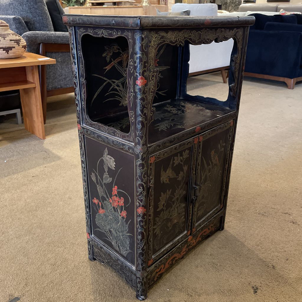 Oranate Hand Painted Chinoserie Small Cabinet
