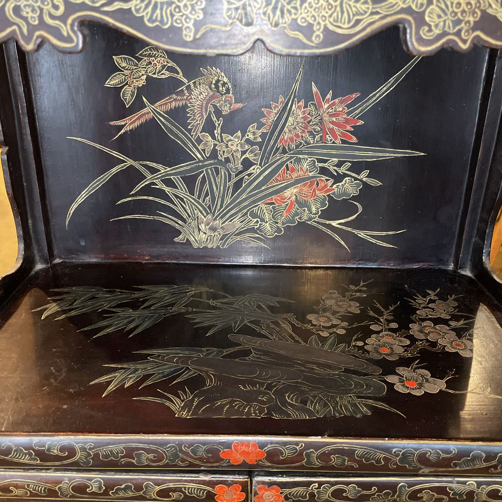 Oranate Hand Painted Chinoserie Small Cabinet