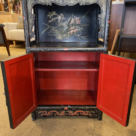 Oranate Hand Painted Chinoserie Small Cabinet