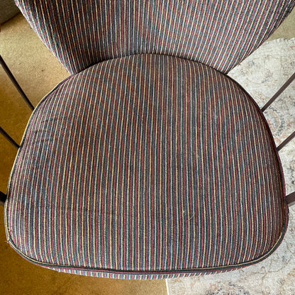 Vintage Striped Seat Swivel Bar Stool C STOOLS