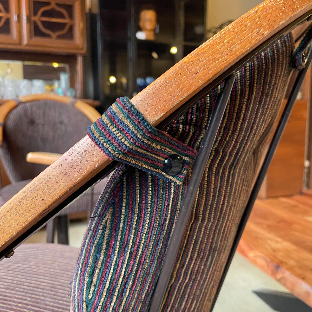 Vintage Striped Seat Swivel Bar Stool C STOOLS