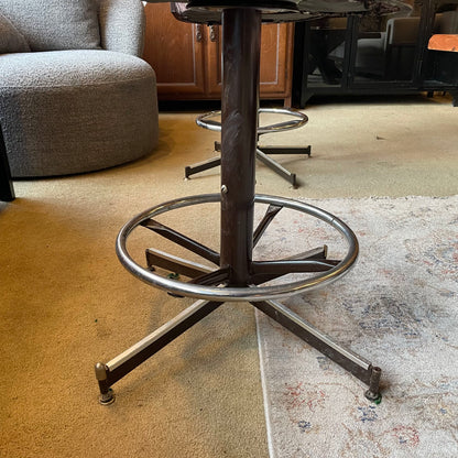 Vintage Striped Seat Swivel Bar Stool C STOOLS