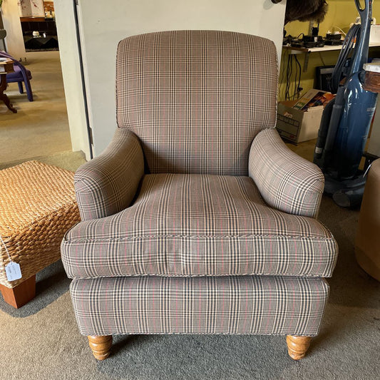 Zambrano Brown Plaid Ralph Lauren Upholstry Accent Chair