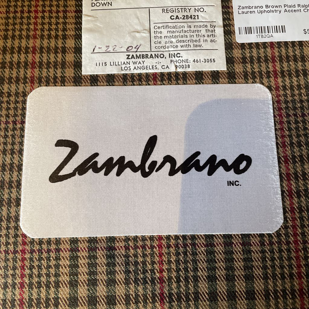 Zambrano Brown Plaid Ralph Lauren Upholstry Accent Chair