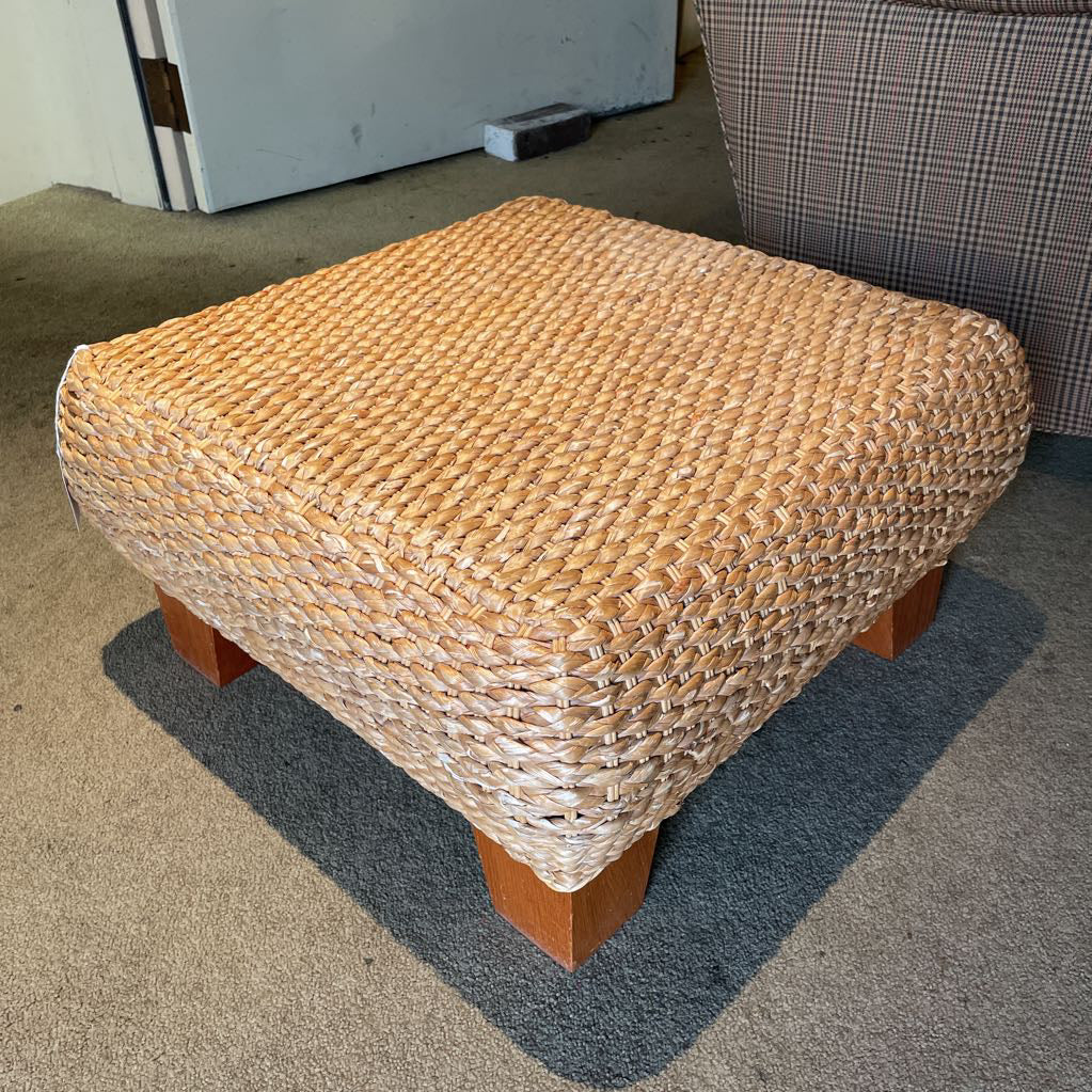 Woven Water Hyacinth Footstool/Ottoman