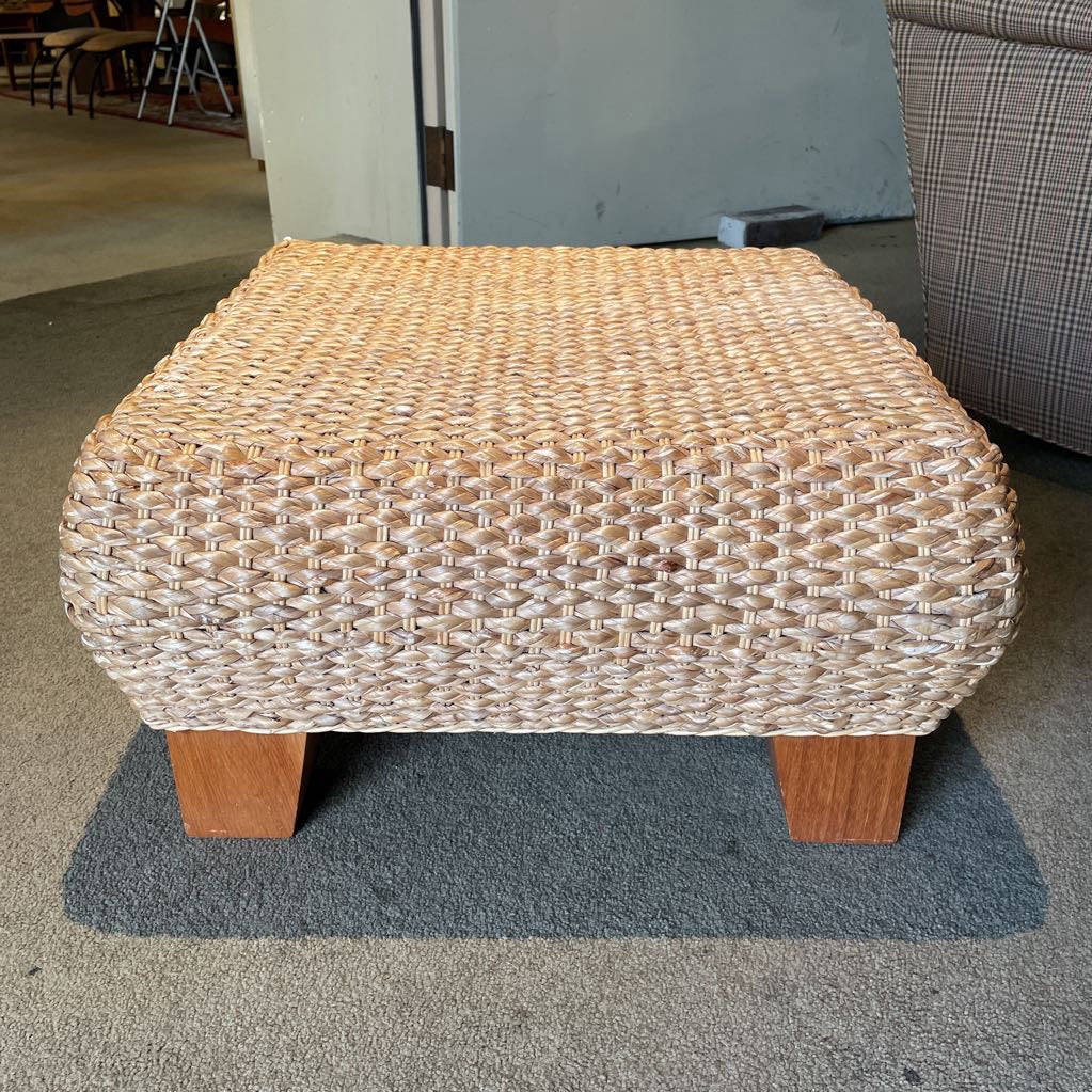 Woven Water Hyacinth Footstool/Ottoman
