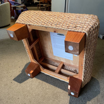 Woven Water Hyacinth Footstool/Ottoman