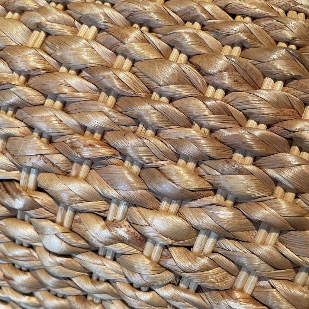 Woven Water Hyacinth Footstool/Ottoman