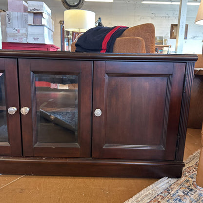 Dark Wood 4 Door Media Stand