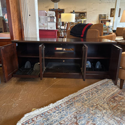 Dark Wood 4 Door Media Stand