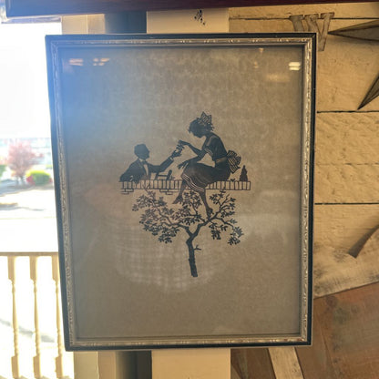 Vintage Silver Frame Silk Print 1