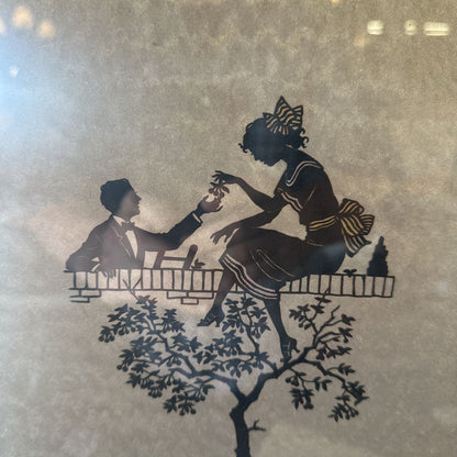 Vintage Silver Frame Silk Print 1