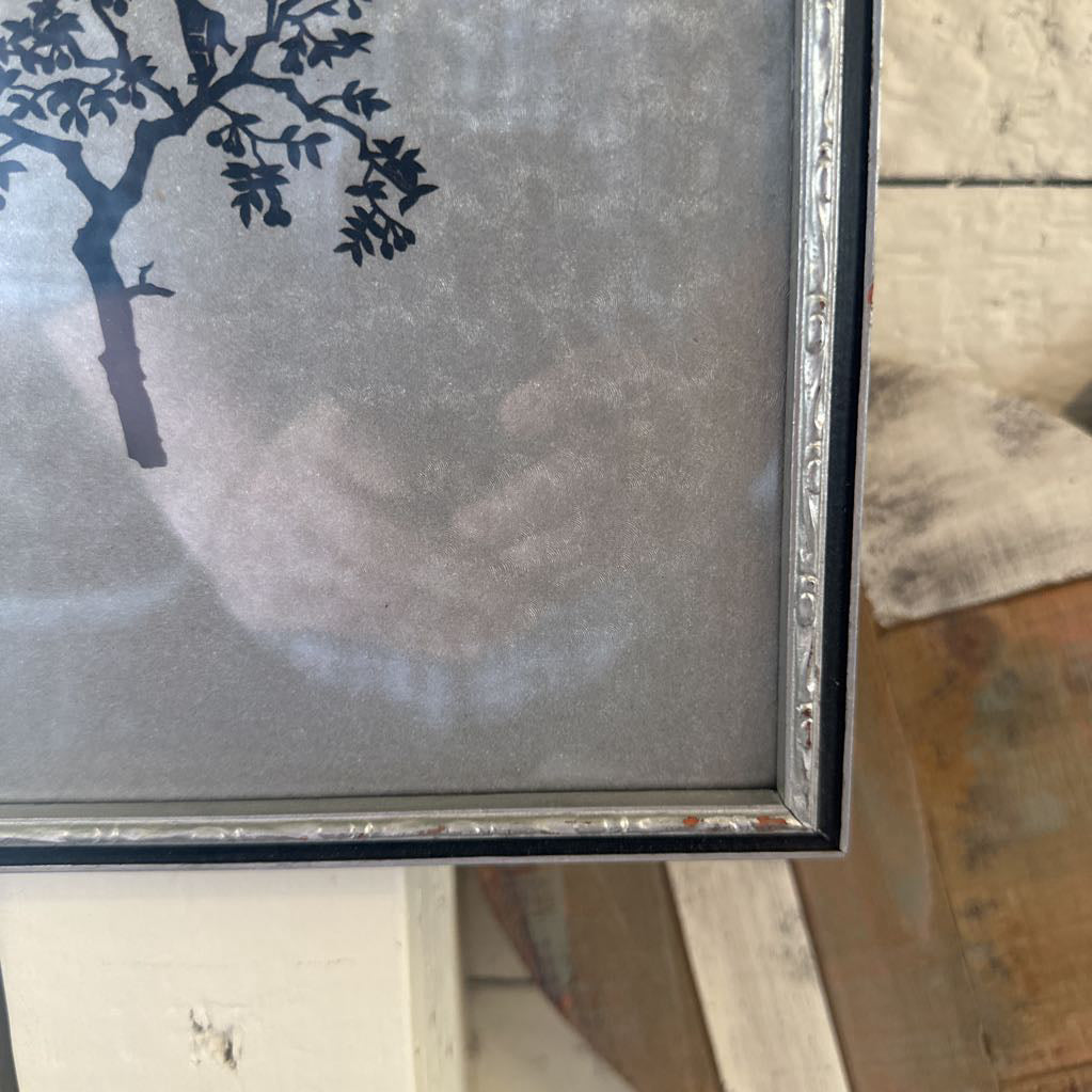 Vintage Silver Frame Silk Print 1