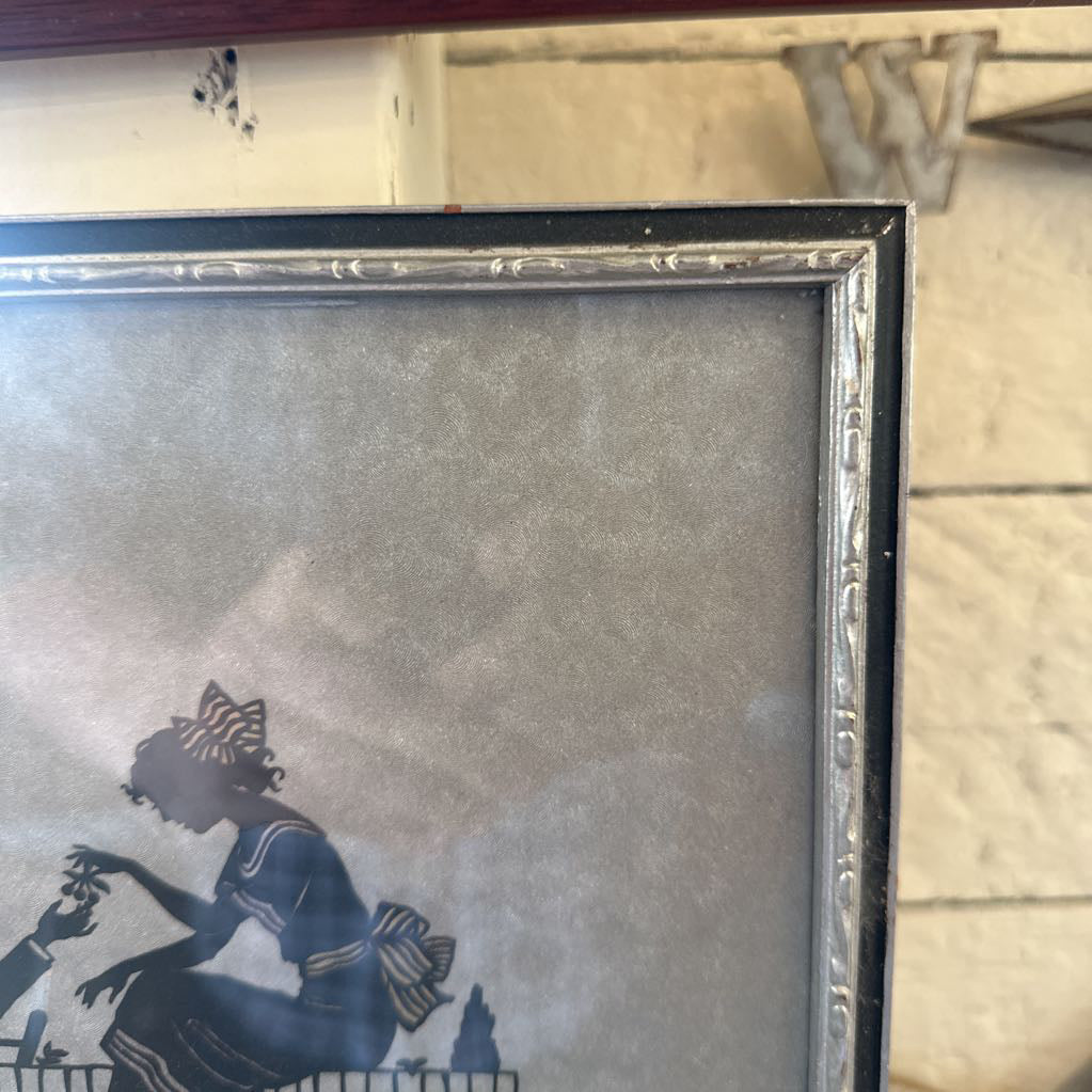 Vintage Silver Frame Silk Print 1