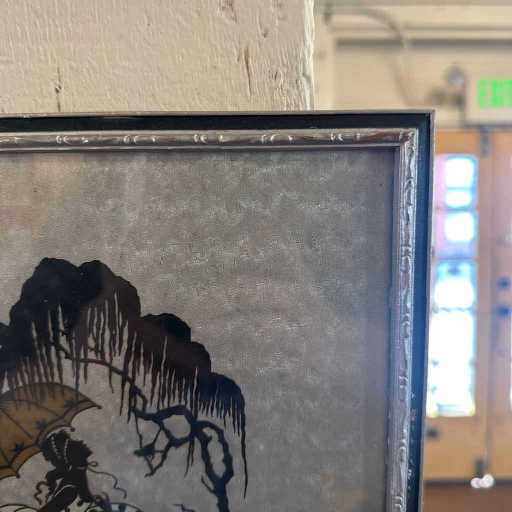 Vintage Silver Frame Silk Print 2