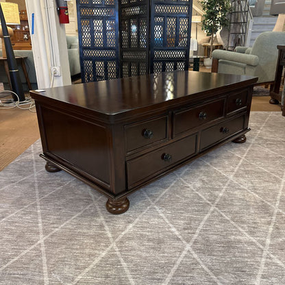 Dark Wood Coffee Table w/ Drawers
