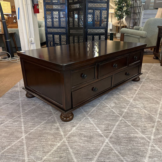Dark Wood Coffee Table w/ Drawers