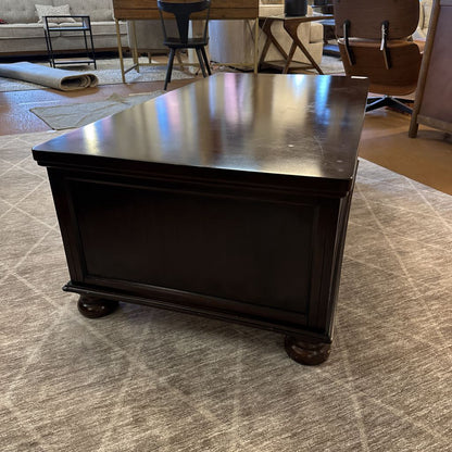 Dark Wood Coffee Table w/ Drawers