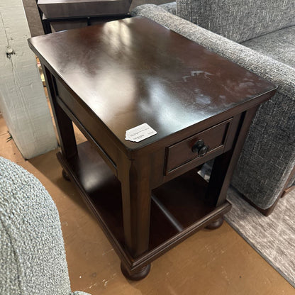 Dark Wood Narrow Side Table w/ 1 Drawer