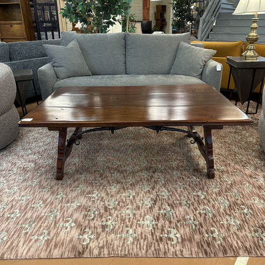 Oversized Coffee Table with Iron Details